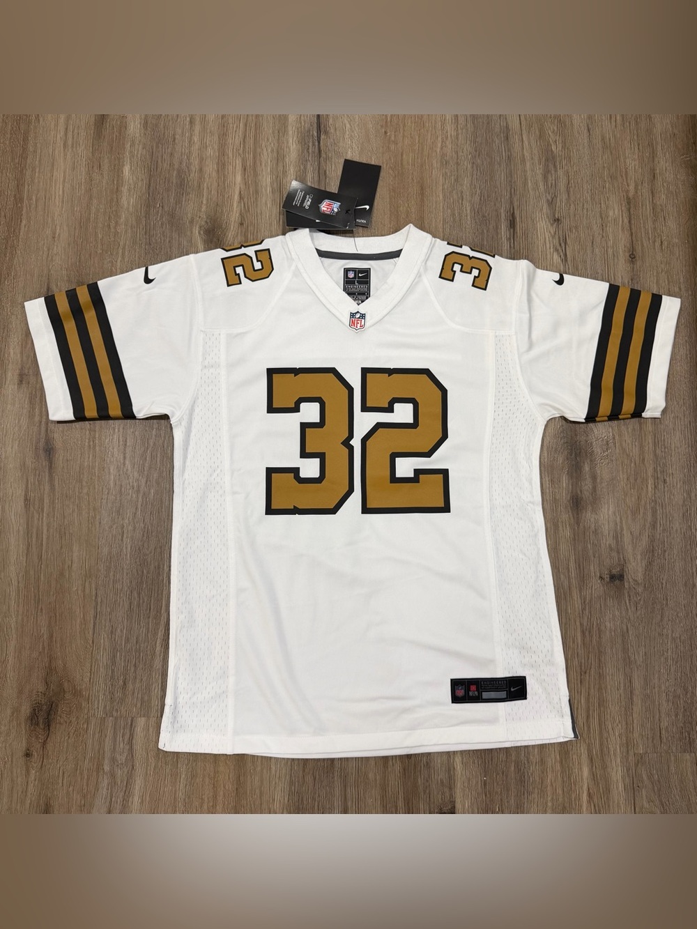 Youth New Orleans Saints Tyrann Mathieu Nike White Game Jersey #32 Size L 14/16